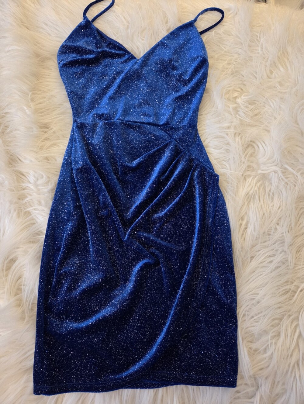 Sparkly Slip Dress in Rich Royal Blue